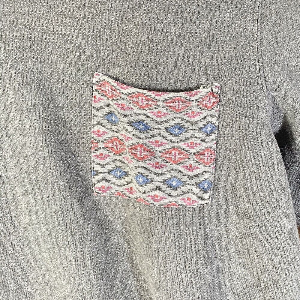 On The Byas Sweatshirt Men Large Gray Cotton Blend Pocket Crew Neck Lightweight - Picture 2 of 10